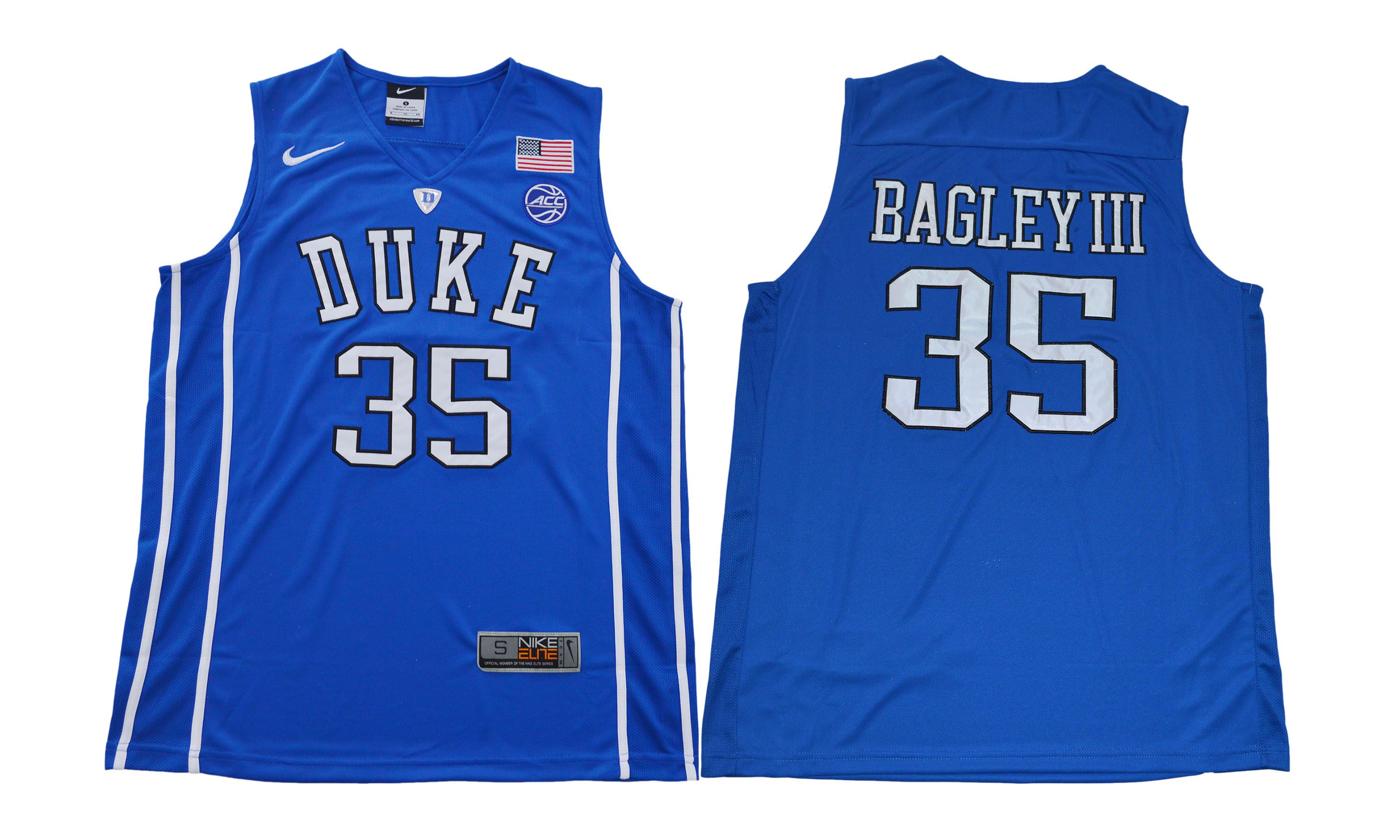 Men Duke Blue Devils #35 Bagleyiii Blue NBA NCAA Jerseys->ncaa teams->NCAA Jersey